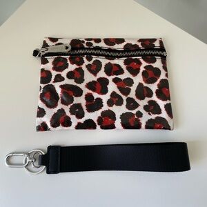 Brighton Leopard Heart Wristlet Pouch